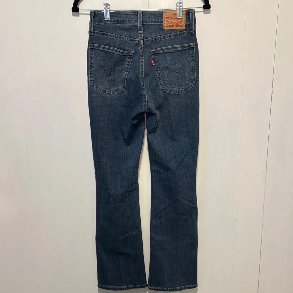 Levi's Women's High Rise Boot Cut Jeans in Dark Blue - Picture 3 of 6
